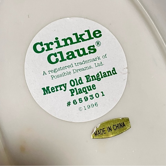 Santa Crinkle Claus Plaque Merry Old England by Possible Dreams 1996 659301 - Picture 6 of 7